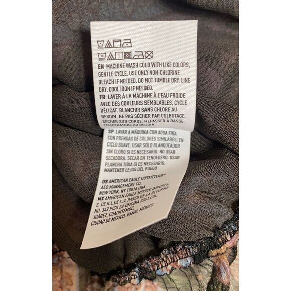 American Eagle Top Womens Size XXS chiffon Boho sheer long sleeves Blouse NWT - Picture 7 of 12